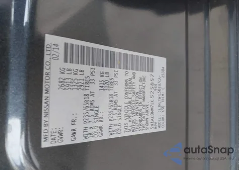 2014 Infiniti Qx60 из США, поврежденный, VIN 5N1AL0MM7EC525857